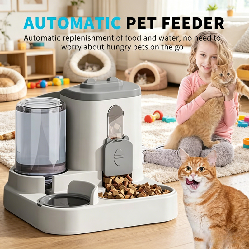 Royal Canin Food Medium - KEMORELA Automatischer Katzenfutternapf mit Wasserbrunnen, auslaufsicheres